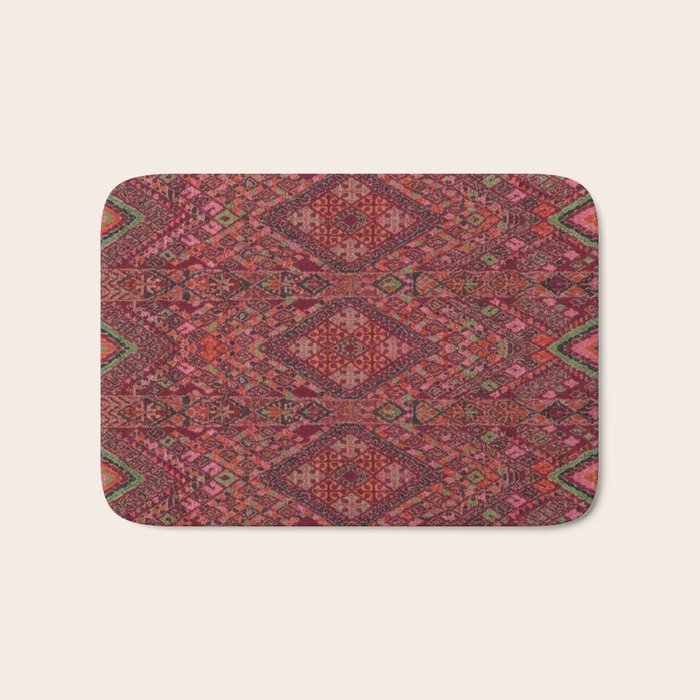 Vibrant Moroccan Kilim Pattern Bath Mat Gallery Image 1