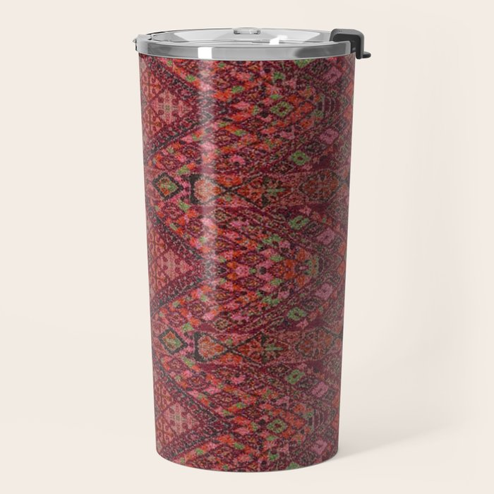 Vibrant Moroccan Kilim Pattern Travel Mug Gallery Image 2