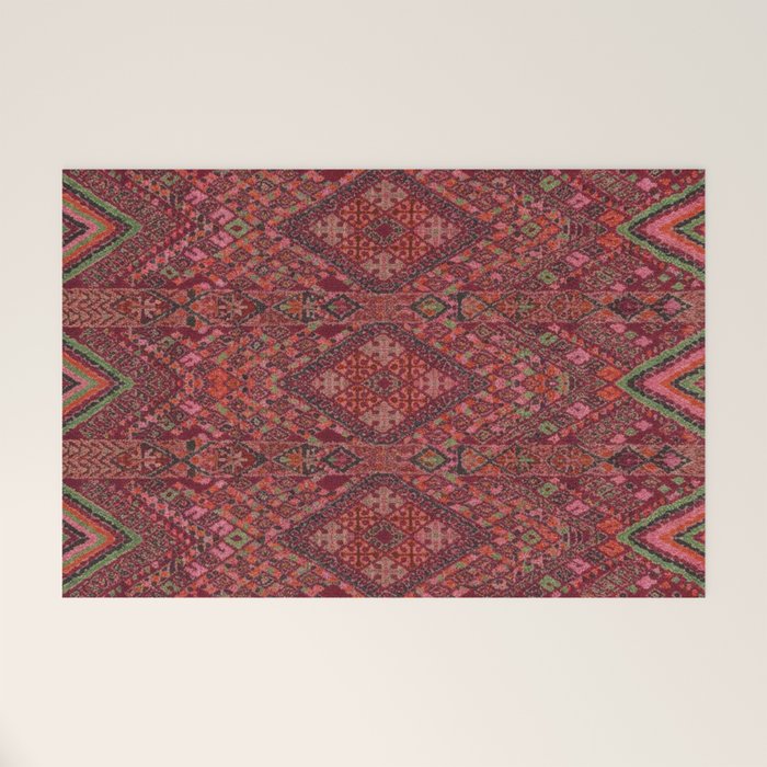 Vibrant Moroccan Kilim Pattern Welcome Mat Gallery Image 1