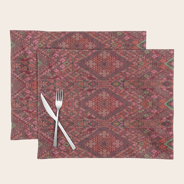 Vibrant Moroccan Kilim Pattern Placemat Gallery Image 1