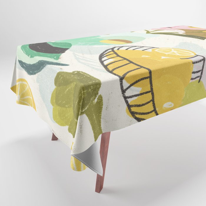Lemons and Lilies Tablecloth Gallery Image 1