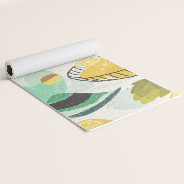 Lemons and Lilies Yoga Mat Gallery Image 2