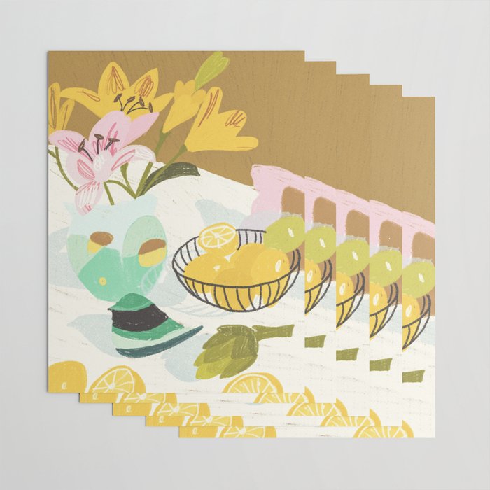 Lemons and Lilies Wrapping Paper Gallery Image 3