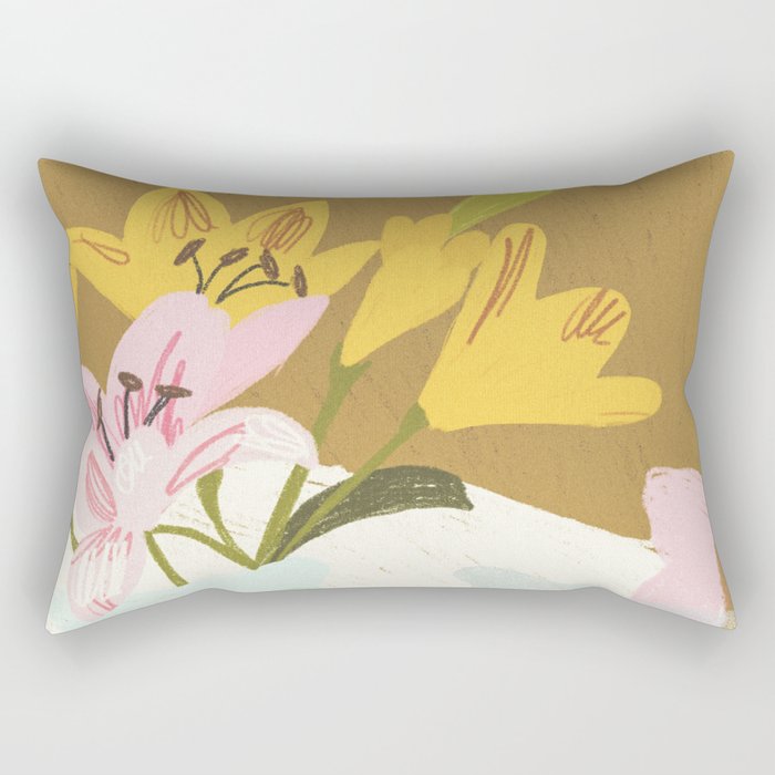 Lemons and Lilies Rectangular Pillow Gallery Image 1