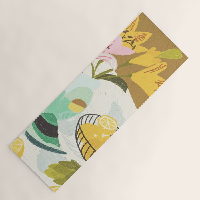 Lemons and Lilies Yoga Mat Gallery Image 1