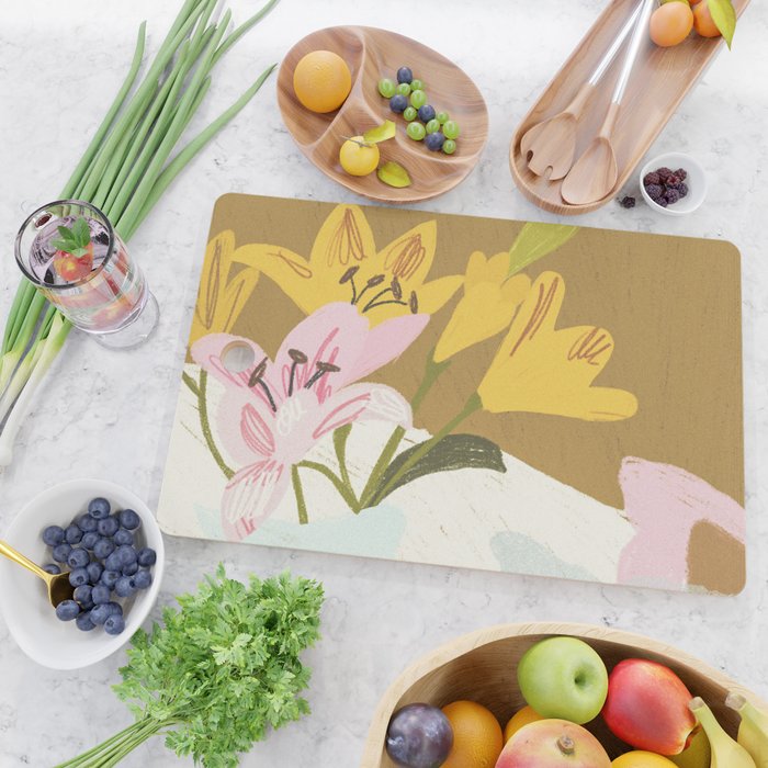 Lemons and Lilies Cutting Board Gallery Image 2