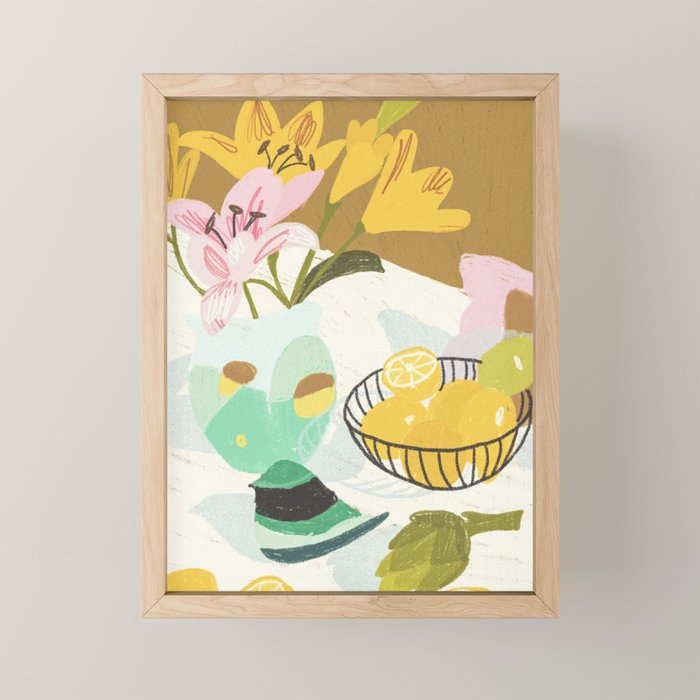 Lemons and Lilies Mini Art Print Gallery Image 1