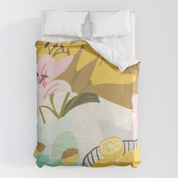 Lemons and Lilies Duvet Cover Gallery Image 6