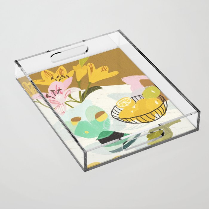 Lemons and Lilies Acrylic Tray Gallery Image 1