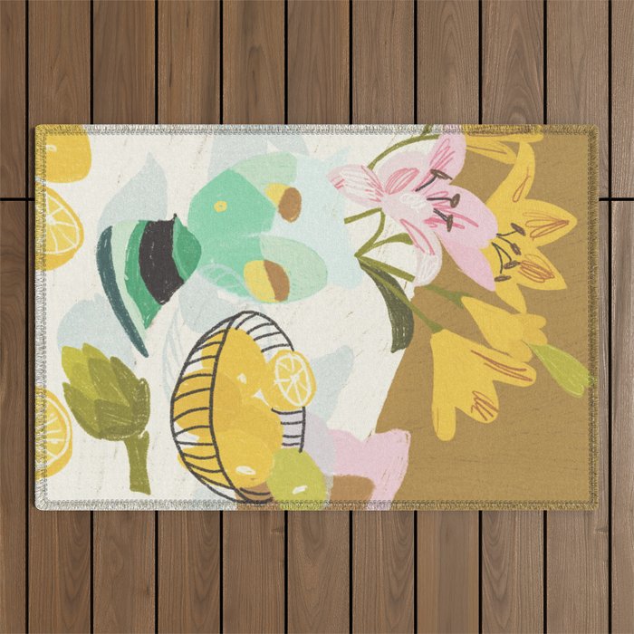 Lemons and Lilies Outdoor Rug Gallery Image 1