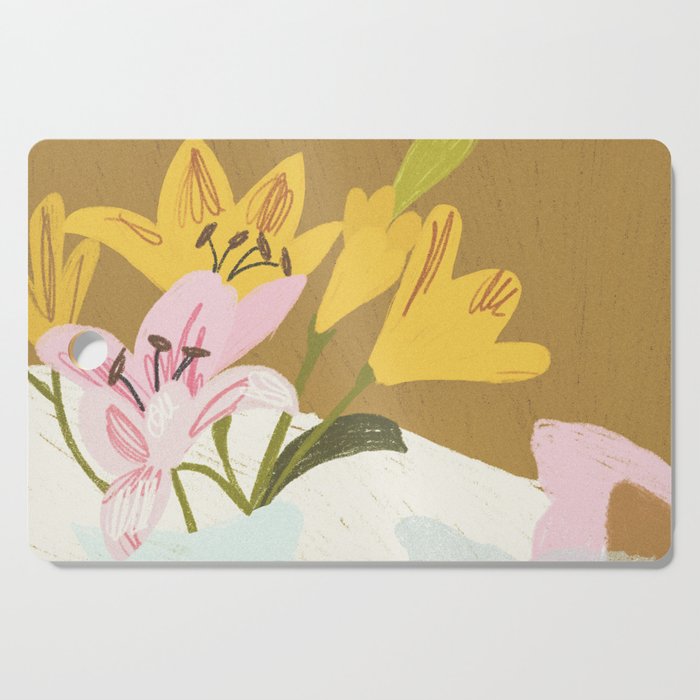 Lemons and Lilies Cutting Board Gallery Image 1