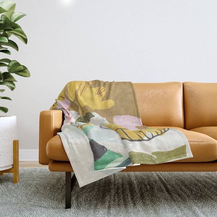 Lemons and Lilies Throw Blanket Gallery Image 1
