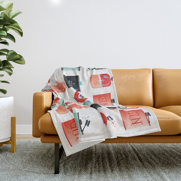 Flask Collection - Red & Turquoise Palette Throw Blanket Gallery Image 1