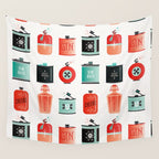 Flask Collection - Red & Turquoise Palette Wall Tapestry Gallery Image 4