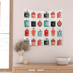 Flask Collection - Red & Turquoise Palette Wall Tapestry Gallery Image 2