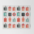 Flask Collection - Red & Turquoise Palette Throw Blanket Gallery Image 2