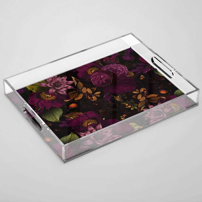 Magical Vintage Night Garden Acrylic Tray Gallery Image 1