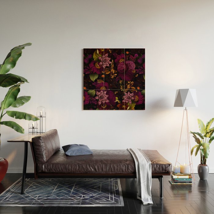 Magical Vintage Night Garden Wood Wall Art Gallery Image 2