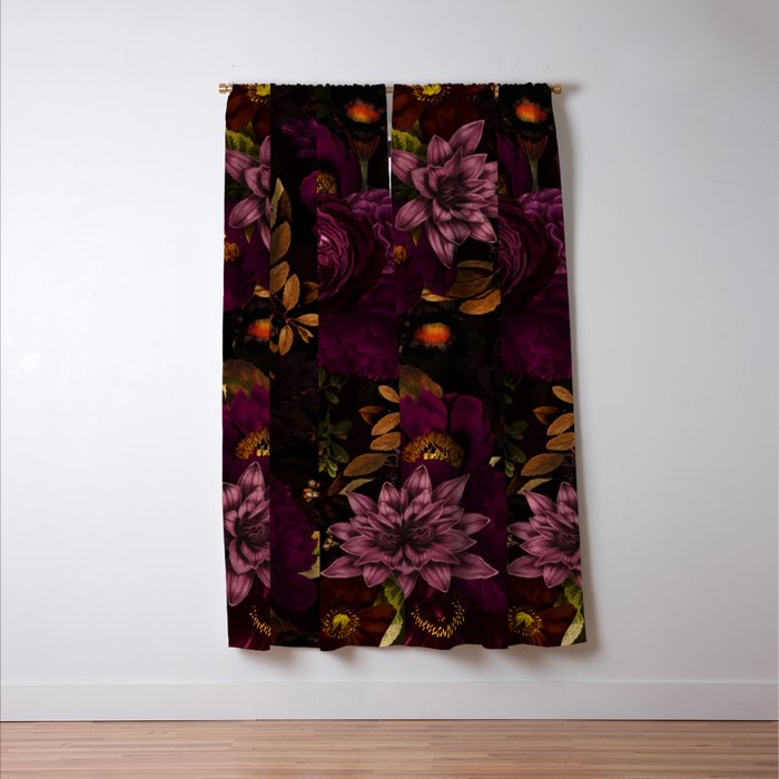 Magical Vintage Night Garden Window Curtain Gallery Image 3