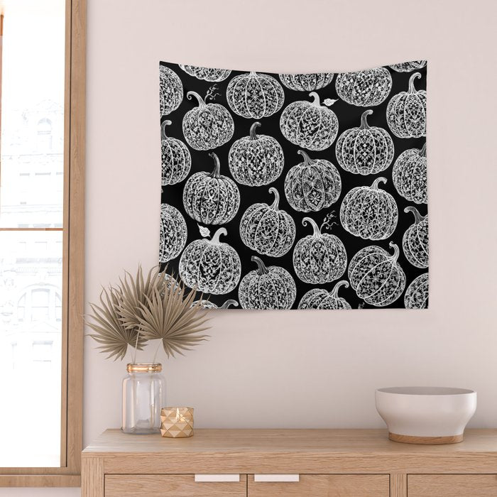 Lace Pumpkin Halloween Pattern Needle Bobbin Crochet Thread Wall Tapestry Gallery Image 2