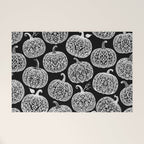 Lace Pumpkin Halloween Pattern Needle Bobbin Crochet Thread Welcome Mat Gallery Image 1
