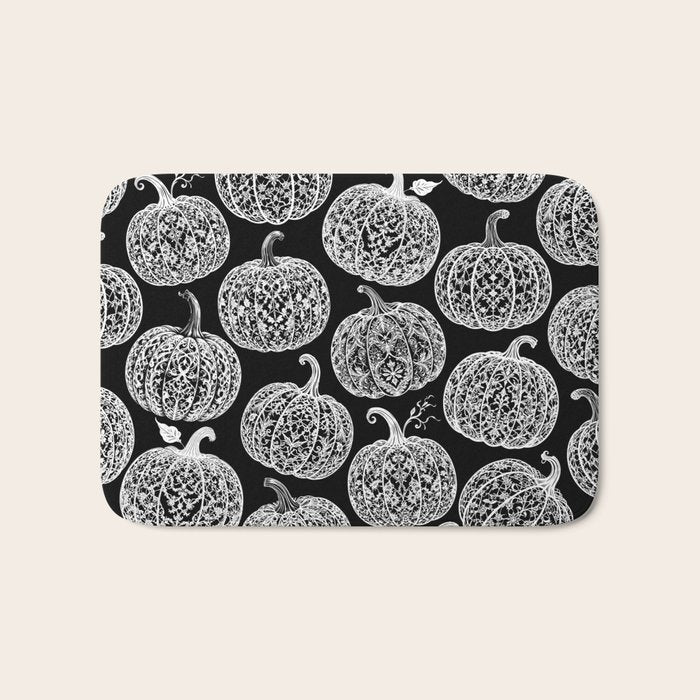 Lace Pumpkin Halloween Pattern Needle Bobbin Crochet Thread Bath Mat Gallery Image 1