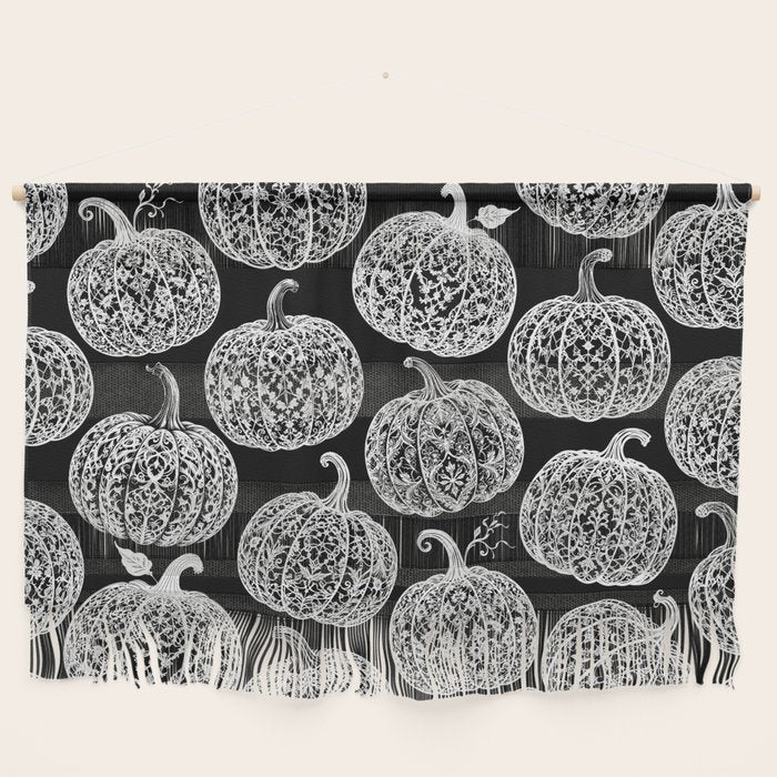 Lace Pumpkin Halloween Pattern Needle Bobbin Crochet Thread Wall Hanging Gallery Image 1