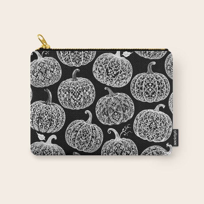 Lace Pumpkin Halloween Pattern Needle Bobbin Crochet Thread Carry All Pouch Gallery Image 1
