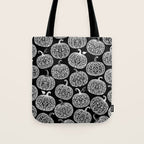 Lace Pumpkin Halloween Pattern Needle Bobbin Crochet Thread Tote Bag Gallery Image 1