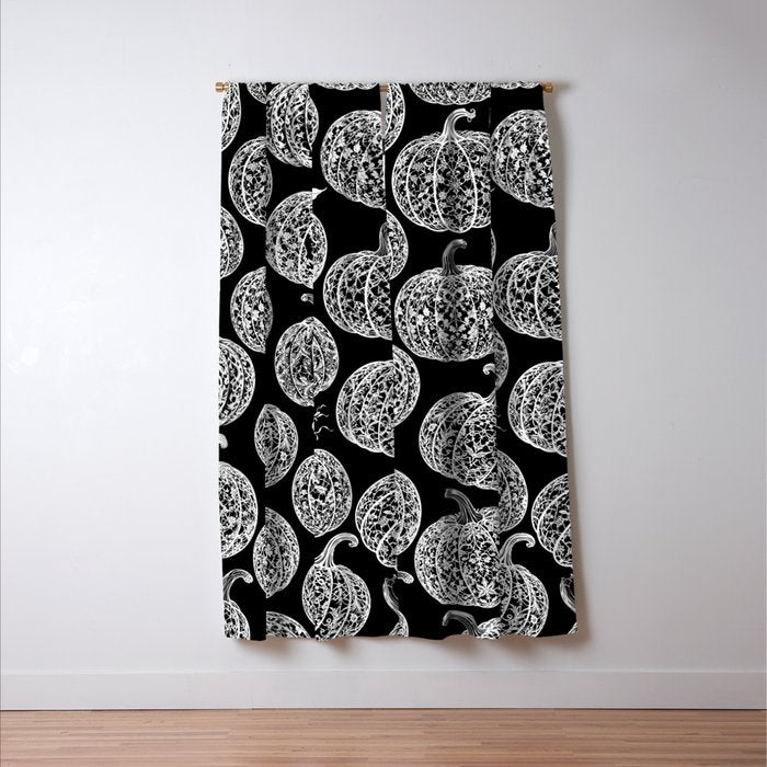 Lace Pumpkin Halloween Pattern Needle Bobbin Crochet Thread Window Curtain Gallery Image 3