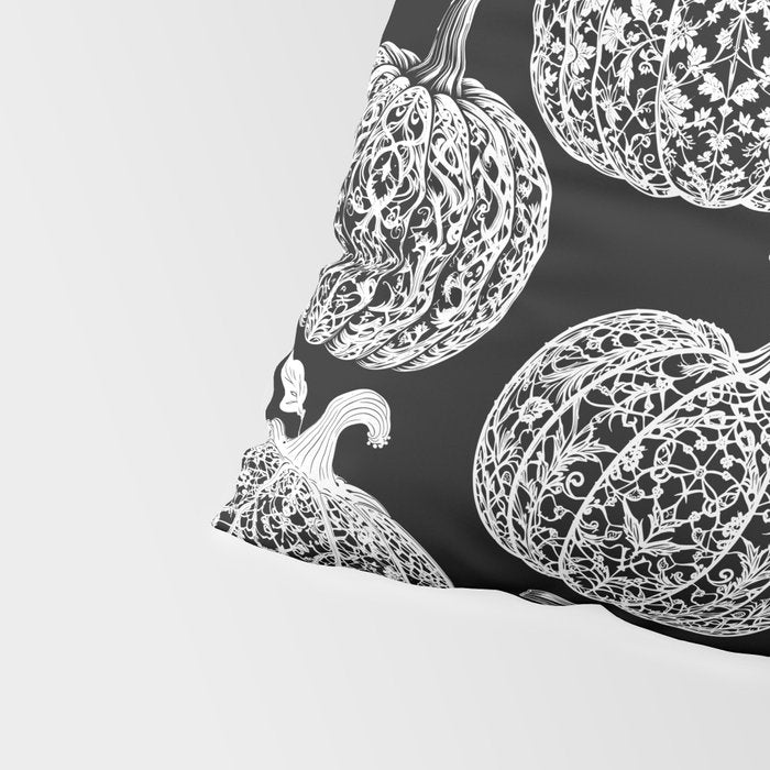 Lace Pumpkin Halloween Pattern Needle Bobbin Crochet Thread Pillow Sham Gallery Image 4