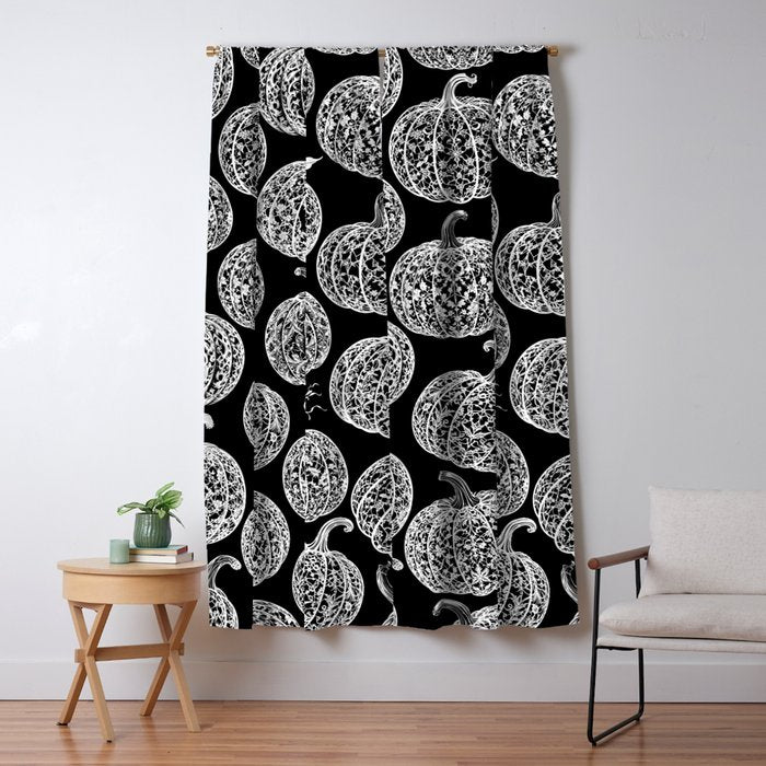 Lace Pumpkin Halloween Pattern Needle Bobbin Crochet Thread Window Curtain Gallery Image 5