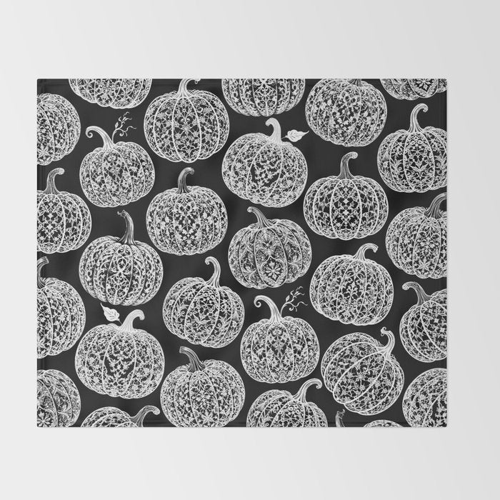 Lace Pumpkin Halloween Pattern Needle Bobbin Crochet Thread Throw Blanket Gallery Image 2