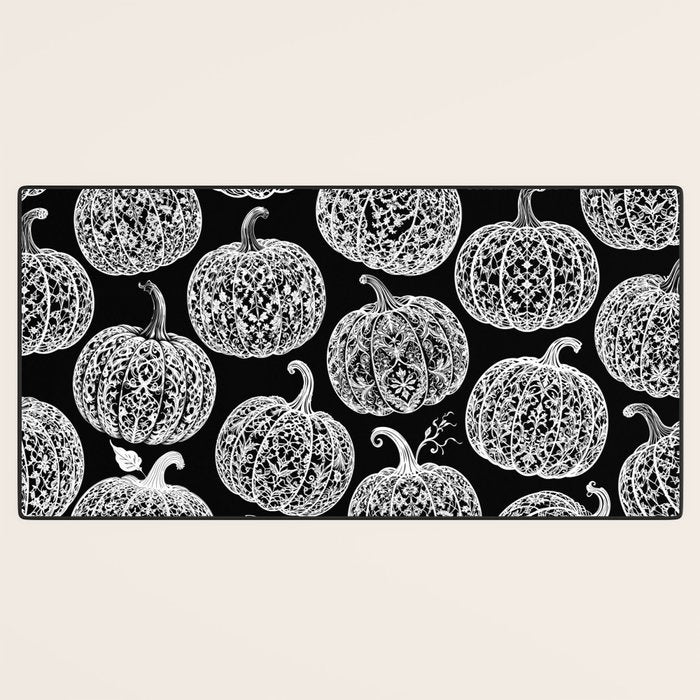 Lace Pumpkin Halloween Pattern Needle Bobbin Crochet Thread Desk Mat Gallery Image 3