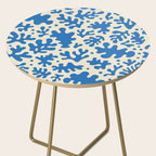 Abstract organic blue leaf art pattern Side Table Gallery Image 2