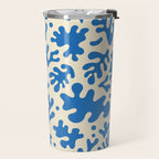 Abstract organic blue leaf art pattern Travel Mug Gallery Image 2