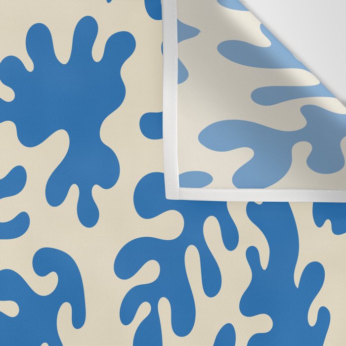 Abstract organic blue leaf art pattern Wall Tapestry Gallery Image 3
