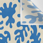 Abstract organic blue leaf art pattern Wall Tapestry Gallery Image 3