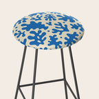 Abstract organic blue leaf art pattern Stool Gallery Image 2