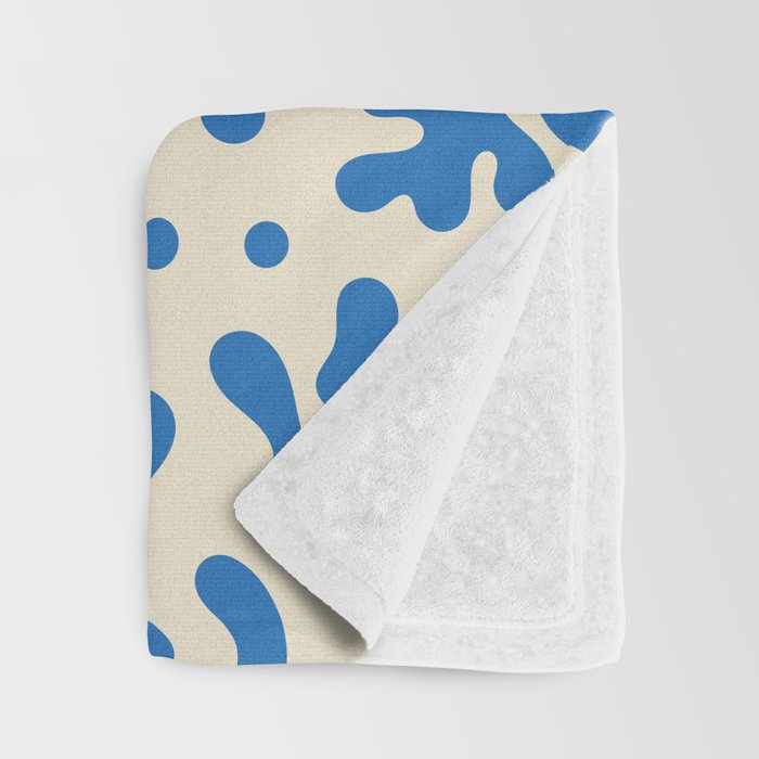 Abstract organic blue leaf art pattern Throw Blanket Gallery Image 3