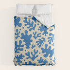 Abstract organic blue leaf art pattern Comforter Gallery Image 6
