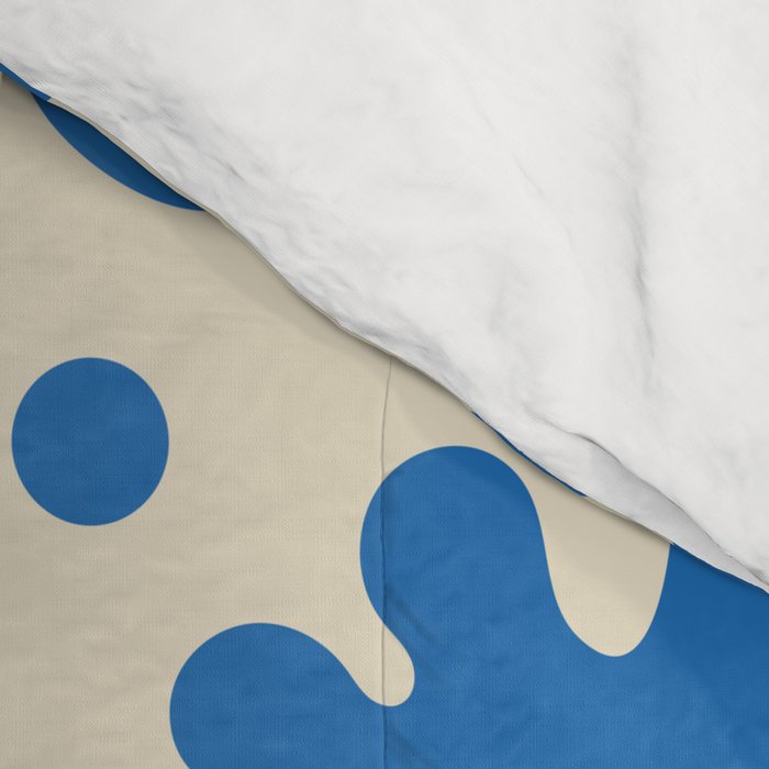 Abstract organic blue leaf art pattern Comforter Gallery Image 4