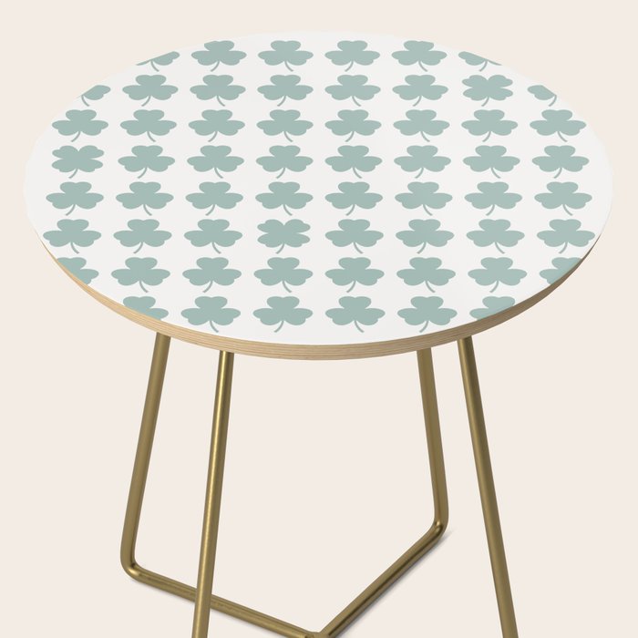 Clovers XXIX Teal Green Botanical Pattern Side Table Gallery Image 2