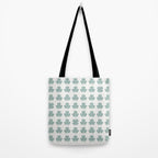 Clovers XXIX Teal Green Botanical Pattern Tote Bag Gallery Image 2