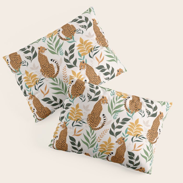 Spring Cheetah Pattern I - Green and Yellow Pillow Sham Gallery Image 3