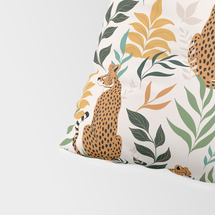 Spring Cheetah Pattern I - Green and Yellow Pillow Sham Gallery Image 4