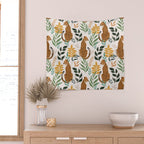 Spring Cheetah Pattern I - Green and Yellow Wall Tapestry Gallery Image 2
