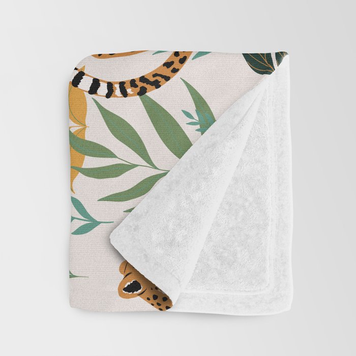 Spring Cheetah Pattern I - Green and Yellow Throw Blanket Gallery Image 3