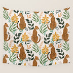 Spring Cheetah Pattern I - Green and Yellow Wall Tapestry Gallery Image 4