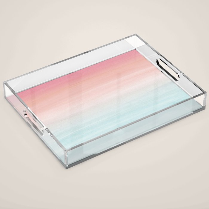 Touching Watercolor Abstract Beach Dream #1 #painting #decor #art #society6 Acrylic Tray Gallery Image 1